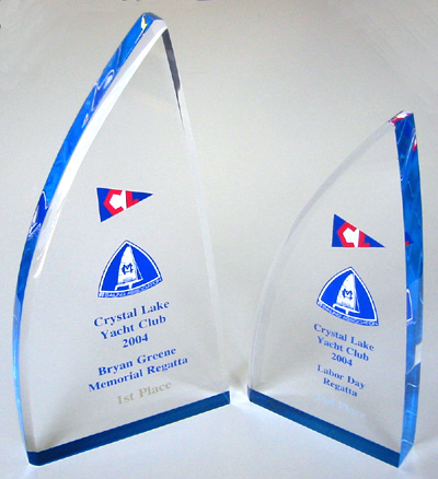 Acrylic Mainsail Sailing Trophies